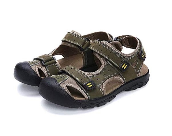 Mens Hiking Leather Beach Sandals Closed Toe Fisherman Casual Shoes Plus Size
