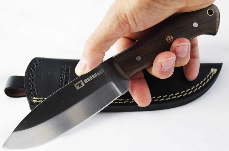 The Full Tang Bushcraft Knife from Moorhaus with Leather Sheath